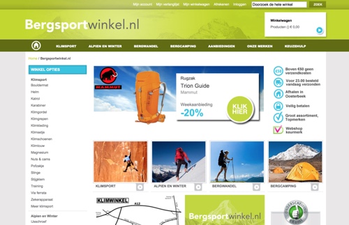 Stijg Kanon Knikken Bergsportwinkel.nl Webshop Bergsport & Klimmen - Outdoorwinkels.nl